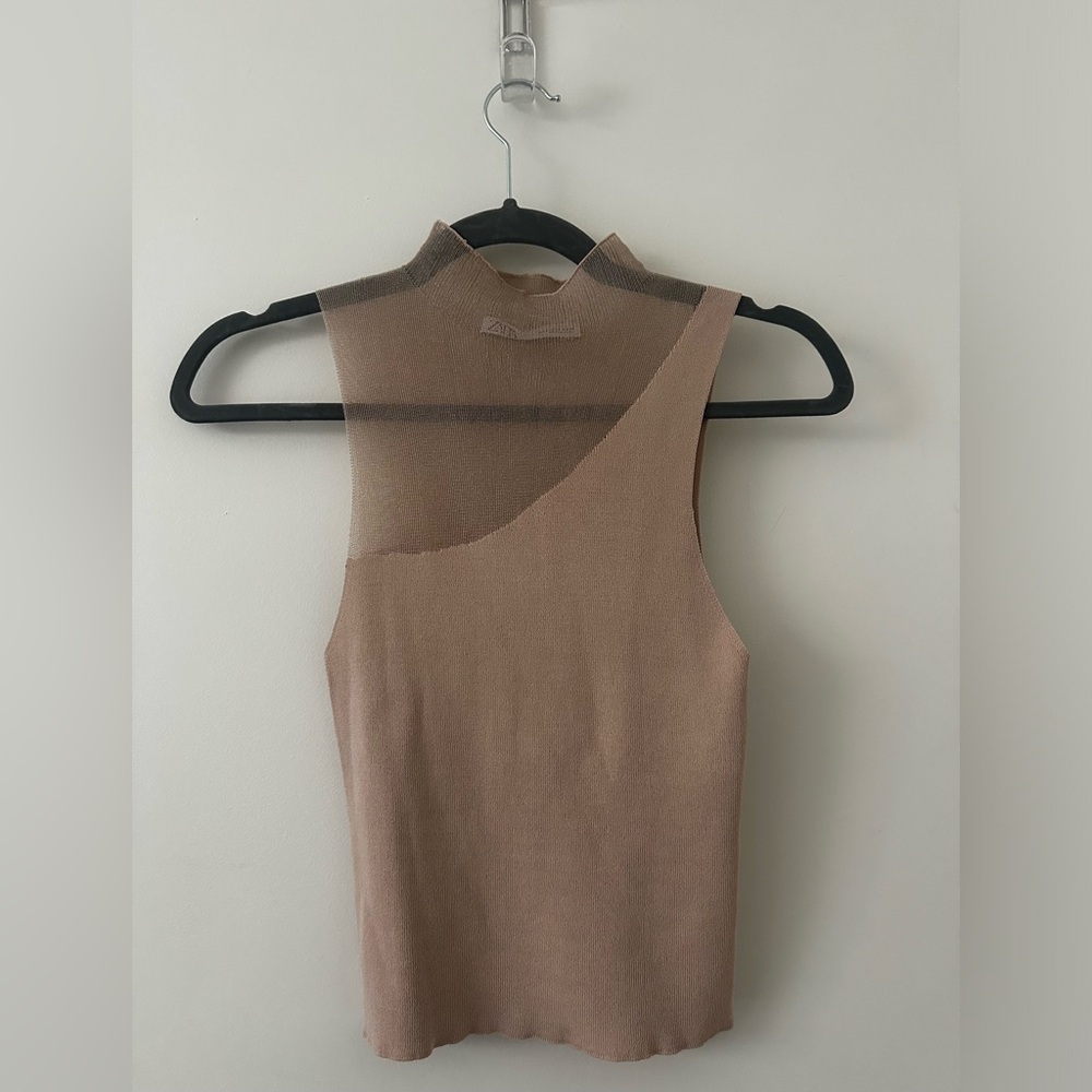 Zara Transparent Nude Top